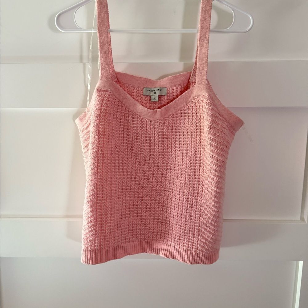 Vintage Sandy Liang Pink Knit Tank Top